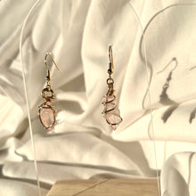 Load image into Gallery viewer, Rose Quartz Gold Earrings
