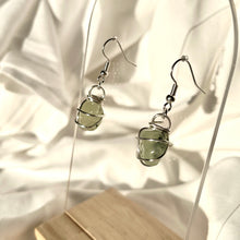 Load image into Gallery viewer, Prehnite Silver Earrings
