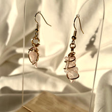 Load image into Gallery viewer, Rose Quartz Gold Earrings
