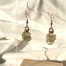 Load image into Gallery viewer, Prehnite Gold Earrings
