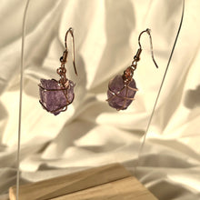 Load image into Gallery viewer, Amethyst Rose Gold Earrings
