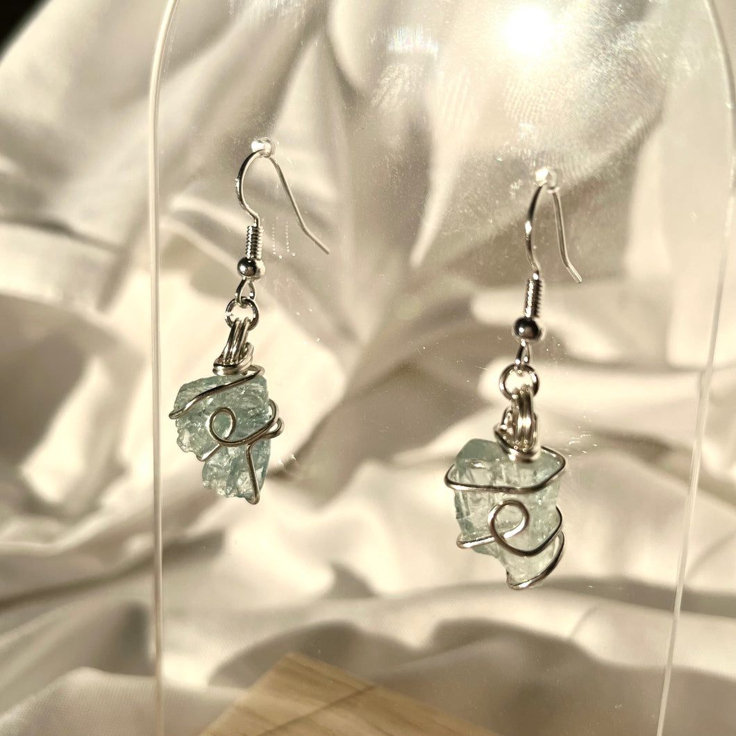 Aquamarine Silver Earrings