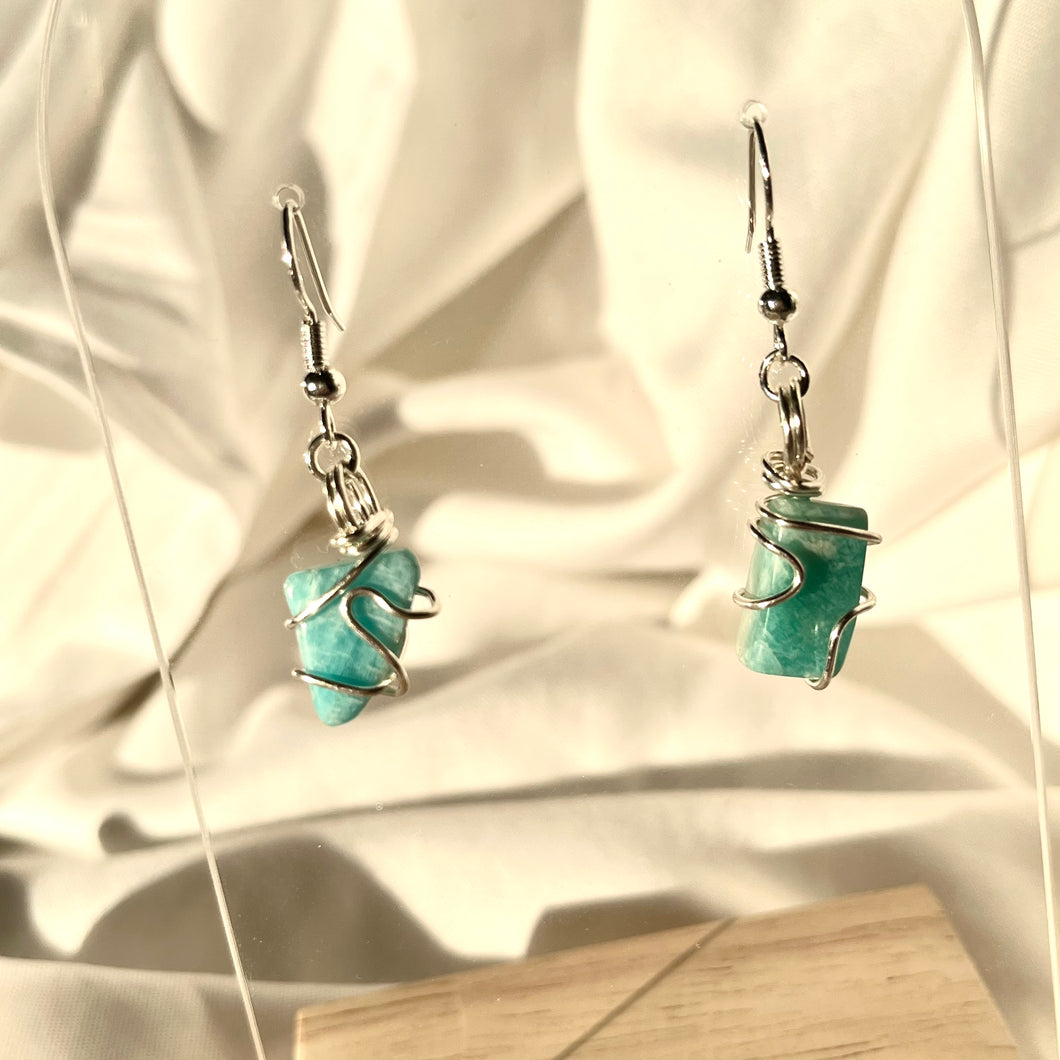 Amazonite Silver Earrings