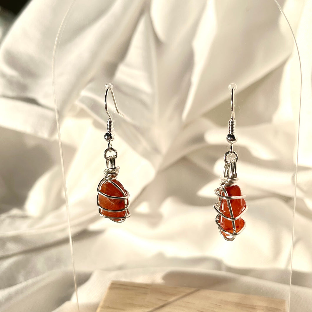 Carnelian Silver Earrings