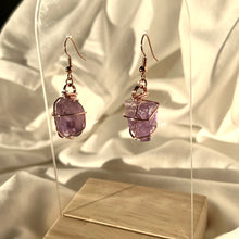 Load image into Gallery viewer, Amethyst Rose Gold Earrings
