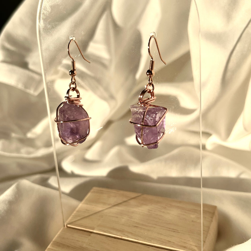 Amethyst Rose Gold Earrings