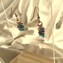 Load image into Gallery viewer, Blue Apatite Rose Gold Earrings
