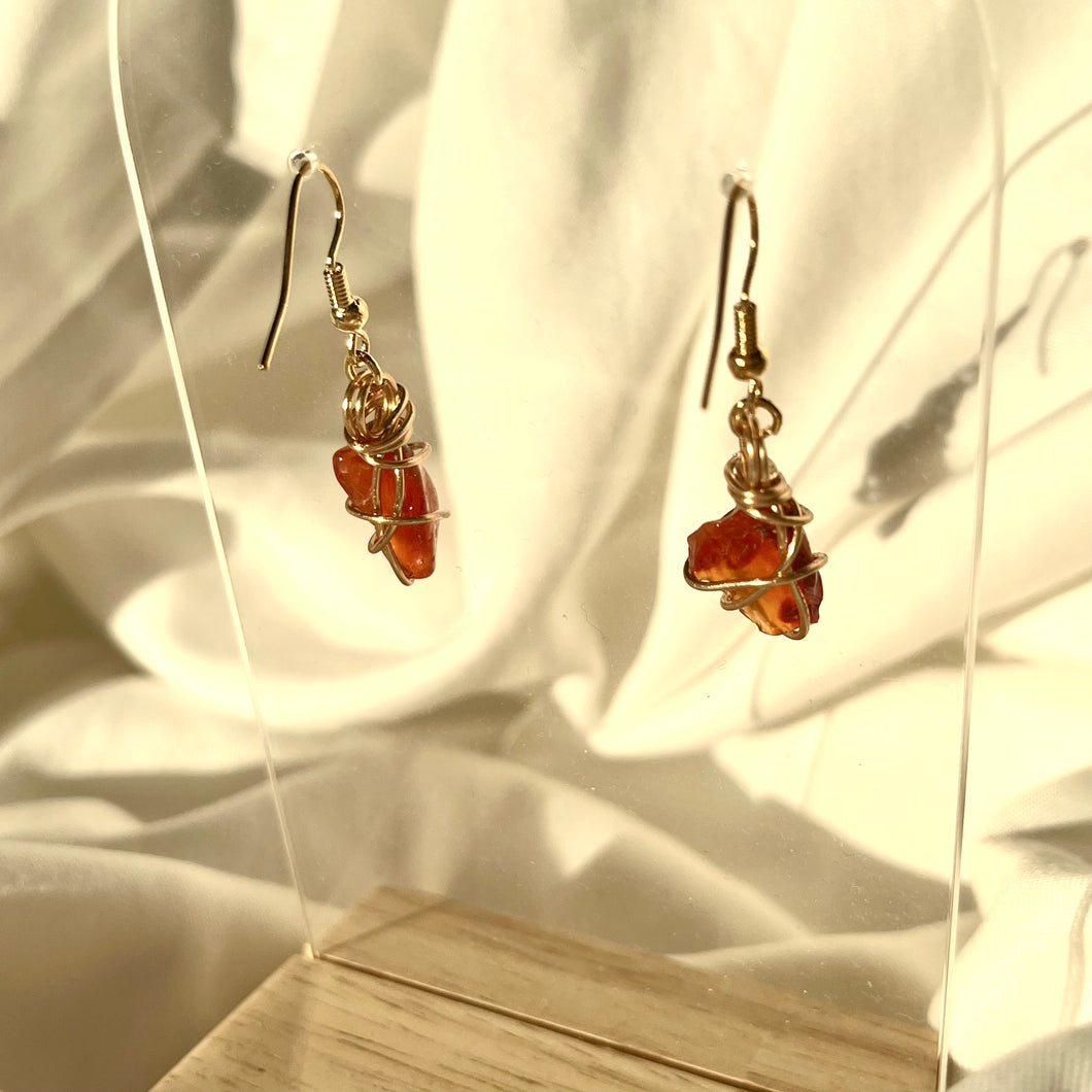 Carnelian Gold Earrings