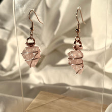 Load image into Gallery viewer, Rose Quartz Rose Gold Earrings
