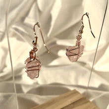 Load image into Gallery viewer, Rose Quartz Rose Gold Earrings
