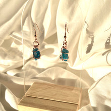 Load image into Gallery viewer, Blue Apatite Rose Gold Earrings
