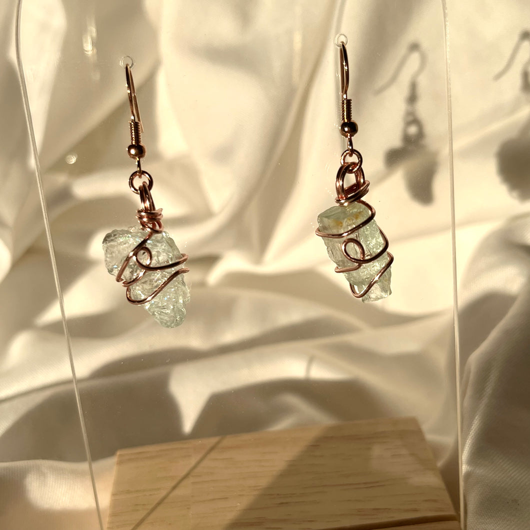 Aquamarine Rose Gold Earrings