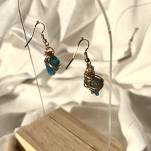 Load image into Gallery viewer, Blue Apatite Gold Earrings
