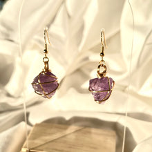 Load image into Gallery viewer, Amethyst Gold Earrings
