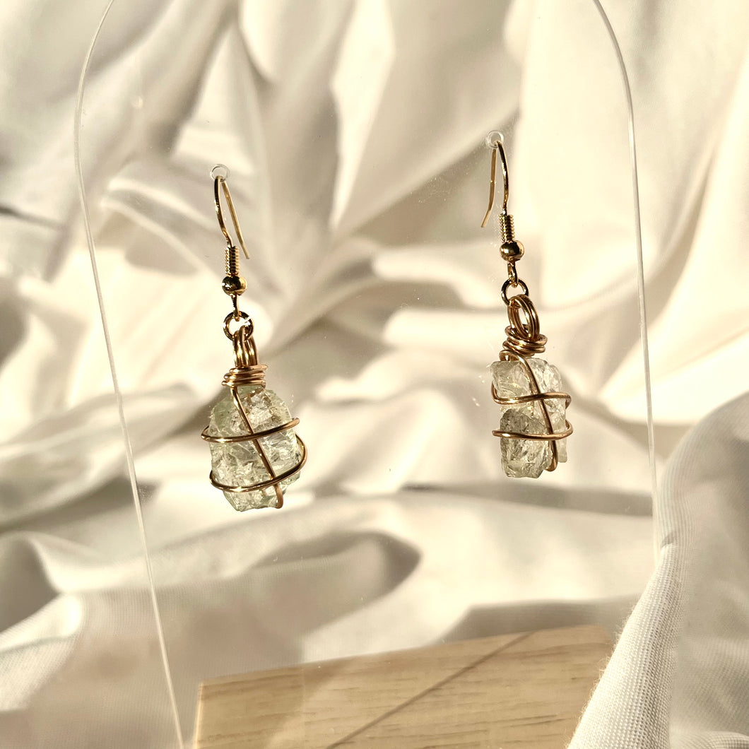 Aquamarine Gold Earrings