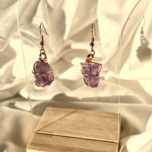 Load image into Gallery viewer, Amethyst Rose Gold Earrings
