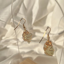 Load image into Gallery viewer, Prehnite Gold Earrings
