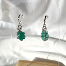 Load image into Gallery viewer, Amazonite Silver Huggies
