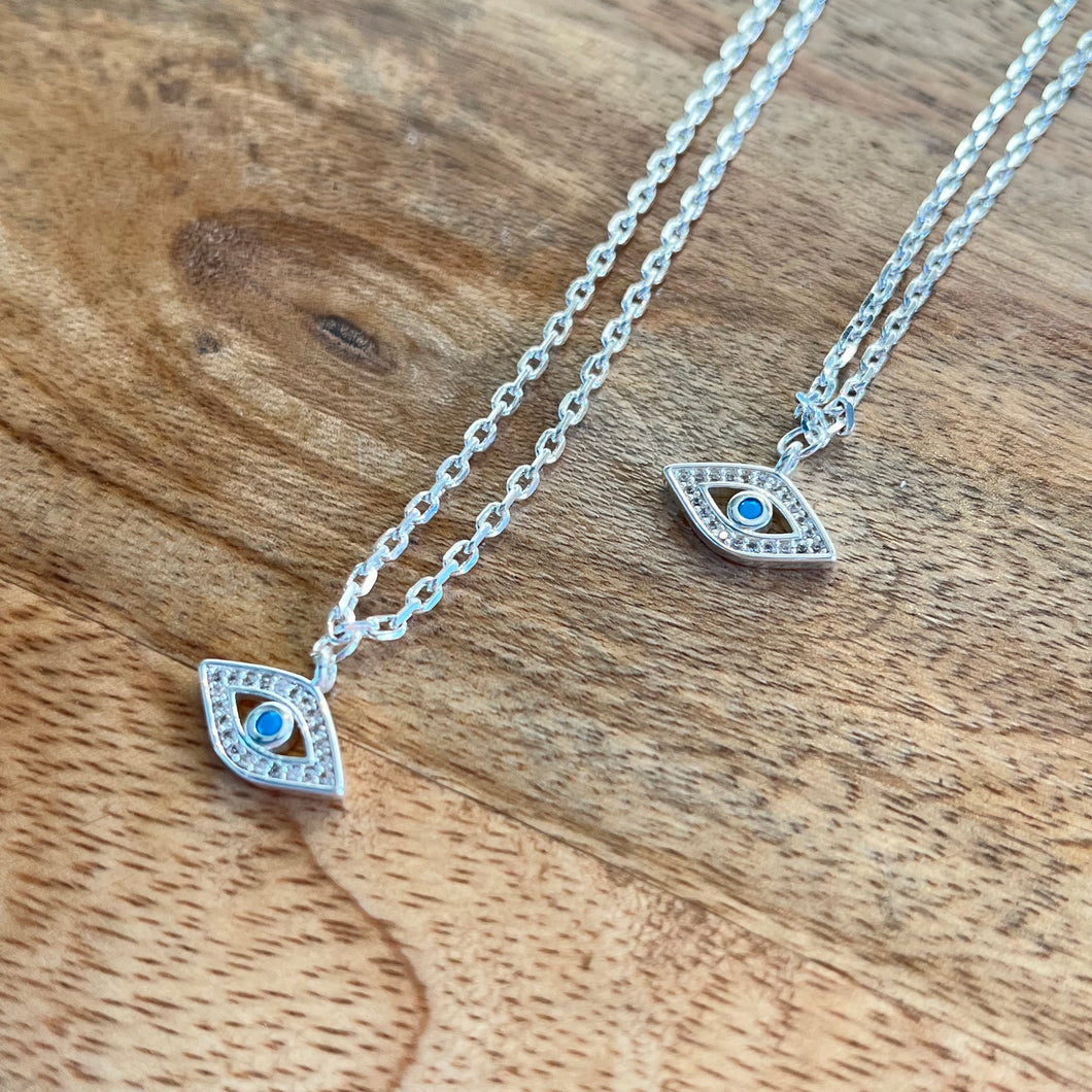 Silver Evil Eye Necklace