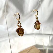 Load image into Gallery viewer, Natural Citrine Gold Huggies
