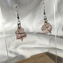 Load image into Gallery viewer, Rose Quartz Silver Earrings
