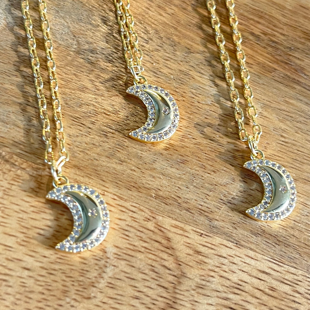 Gold Crescent Moon Necklace