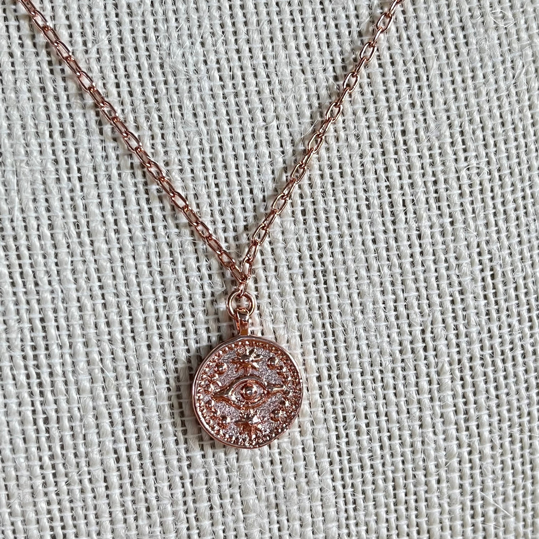 Rose Gold Evil Eye Necklace