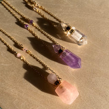 Load image into Gallery viewer, Rose Quartz Perfume Bottle Necklace
